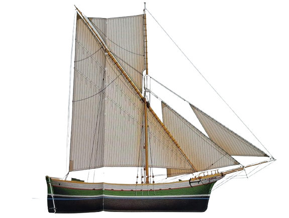 Bateau traditionnel Tartane à voile latine en Méditerranée